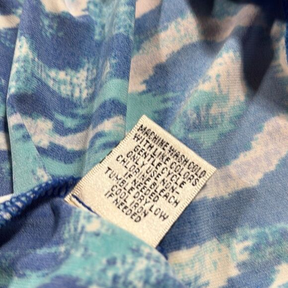 Ali Ro Printed MIDI Sheath Dress V-Neck 3/4‎ Sleeve Stretch Pullover Blue 2 - Picture 13 of 14